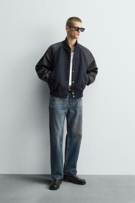 ZARA ДЖИНСЫ ПРЯМОГО КРОЯ ДЛИНОЙ ДО ЩИКОЛОТКИ - LIMITED EDITION, СИНИЙ