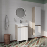 Тумба напольная с дверцами IDDIS Zodiac, 50 см, белая/под дерево, ZOD5ADFi95