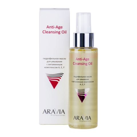 Гидрофильное масло с витаминами А,Е,F Anti-Age Cleansing Oil, 110 мл, ARAVIA Prof