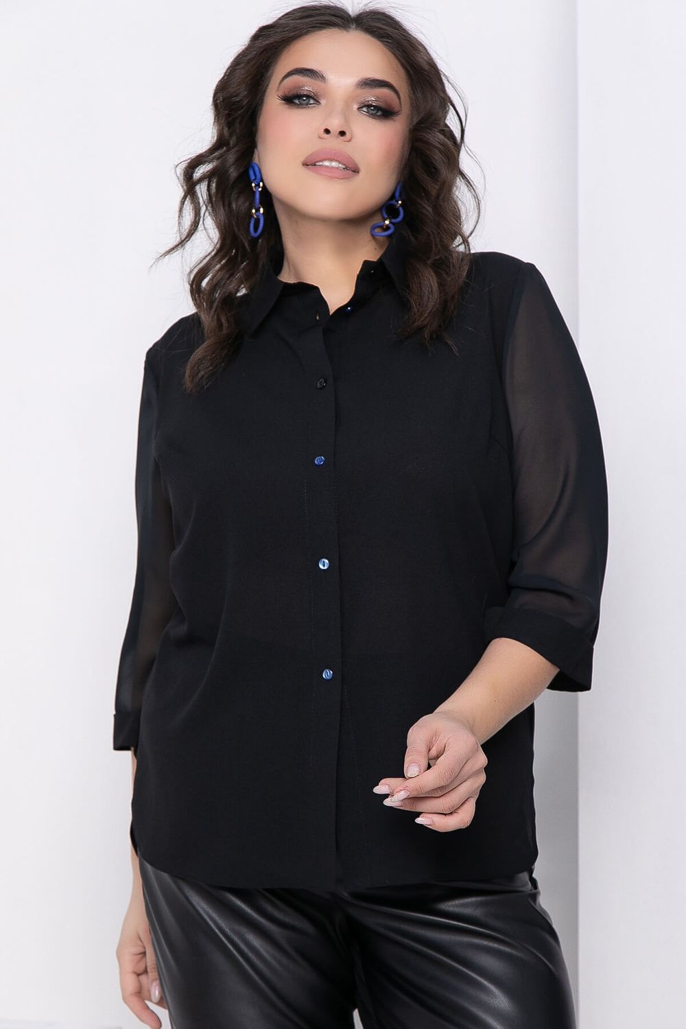 Блуза "Дженис" (черная) Б8638 LT Collection (Акция)