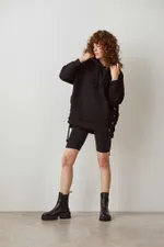 Худи Toccotwo с белыми люверсами Женский Черный