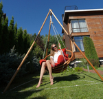 Подвесное деревянное кресло-качели с подушками Besta Fiesta МАЙЯ SET, натуральное дерево