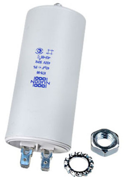 Пусковой конденсатор К78-98-В 45 мкФ+/-5% 450 цилиндрический, в пластиковом корпусе со шпилькой и клеммой