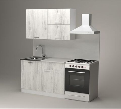 Кухонный гарнитур Алина лайт 1200 мм, каркас ЛДСП, фасад ЛДСП, Белый/Пайн белый