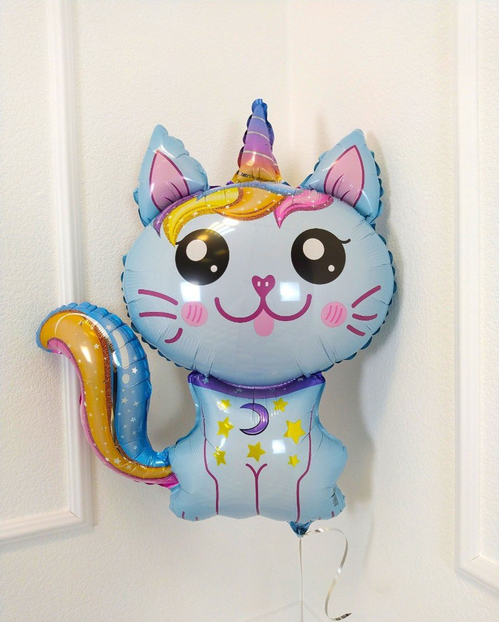 Фольгированный шар-фигура «Котенок-единорог», 89 см