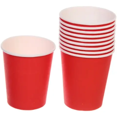 Стакан бумажный 0,2л в наборе 10 шт «Красный»