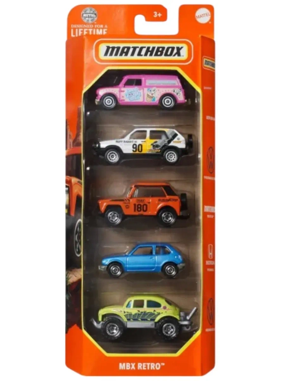 Набор машинок Matchbox 5 шт MBX Retro C1817