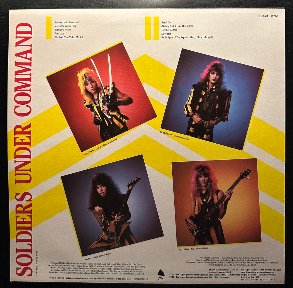 Stryper - Soldiers Under Commandb (Европа 1985г.)