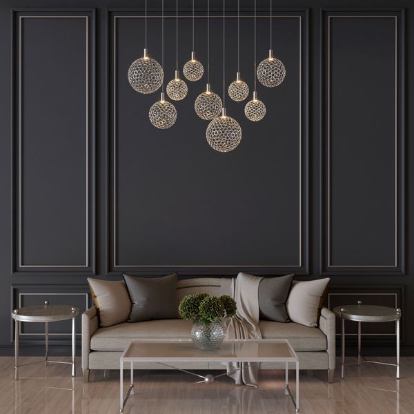 Подвесной светодиодный светильник с металлическими плафонами