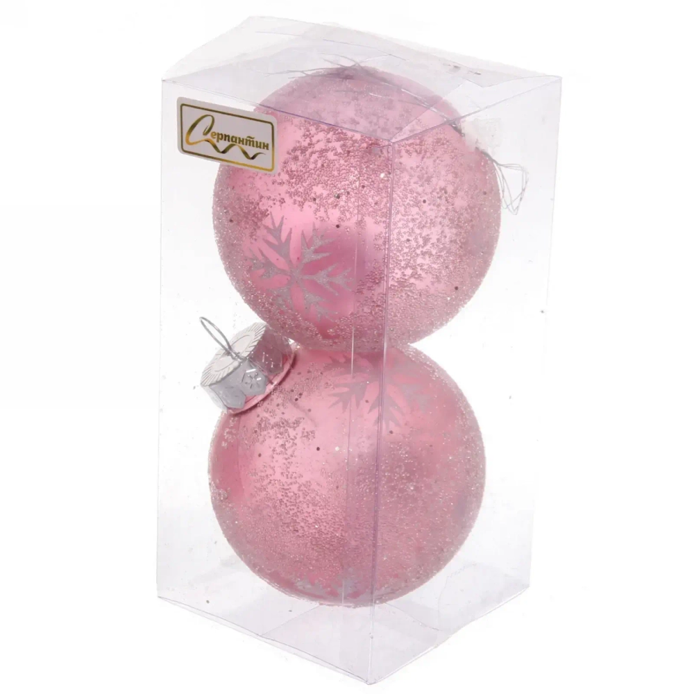 Набор украшений SHINE «Snow Sand» 8 см (2 шт.), rose pink