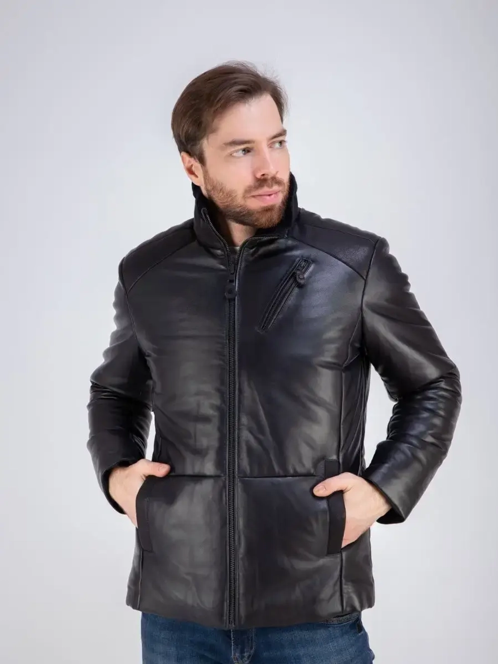 Дубленка мужская натуральная зимняя утепленная куртка Турция