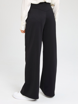 Брюки утепленные для девочки палаццо с декоративными пуговицами