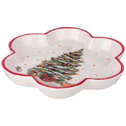 ТАРЕЛКА AGNESS “С НОВЫМ ГОДОМ!" ФИГУРНАЯ 20*2,5 СМ (КОР=36ШТ.)