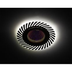 DK LD39 WH/GD Светильник ЭРА декор cо светодиодной подсветкой MR16, белый/золото | Встраиваемые LED светильники