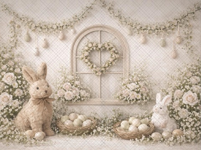 Пасхальный сюжет с зайцами №02.26-1 - фон неопреновый