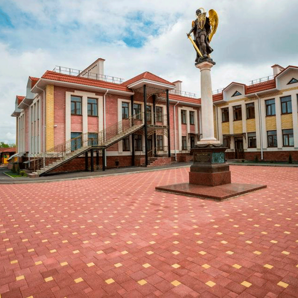 Тротуарная плитка КВАДРАТ 100х100 мм - Гранит Красный