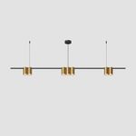 DK4063-BK+SG Подвесной светильник ORBIT, IP20, 7xGU10 LED до 15 Вт, черный + сатинированное золото, алюминий