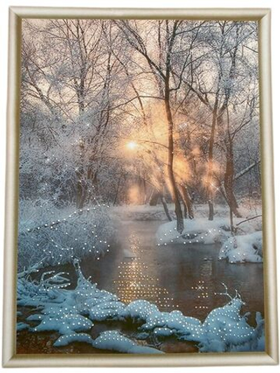 Картина со стразами КС-173. Зимний ручей 303х420мм