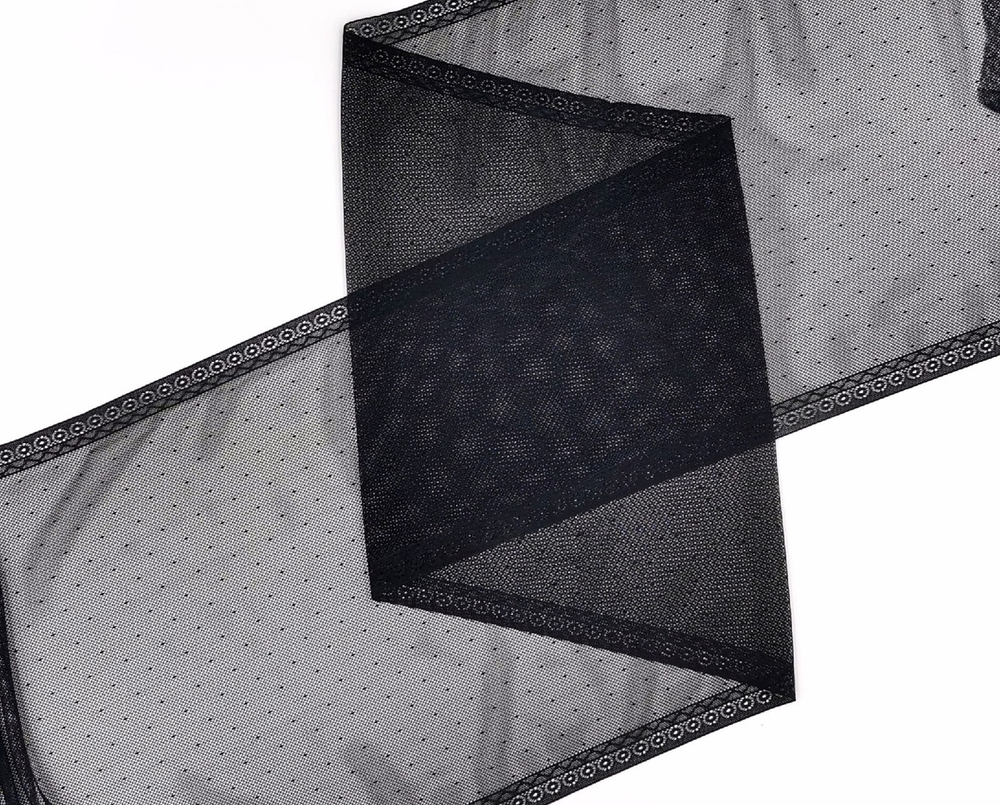 _Эластичная сеточка с окантовкой и мушками, 26 см, черная, м, (Арт: EK-2402), м