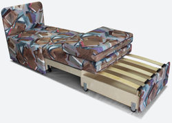 Кресло-кровать малогабаритное Миник без подлокотников, без ДСП, "на вырост", механизм трансформации-выкатной на ламелях, "латофлексный сезам" с ящиком для белья