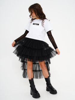 Юбка с хвостом, черная