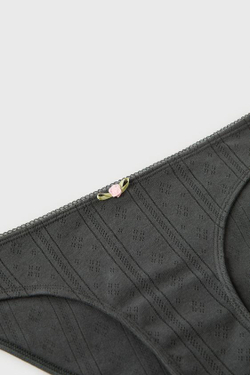 ZARA КОМПЛЕКТ ИЗ ТОПА И ТРУСОВ Z3D, АНТРАЦИТОВЫЙ