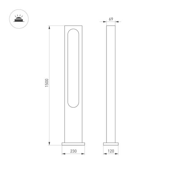 Уличный светодиодный светильник Arlight LGD-Muse-Boll-H1500-18W Warm3000 035395