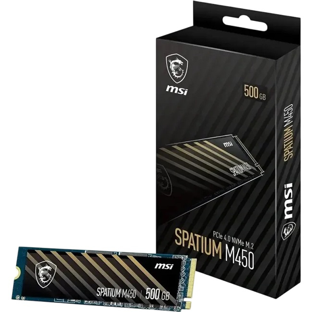Жесткий диск SSD M.2 500Gb MSI SPATIUM M450 V1, 3600/2300MBs, 550000 IOPS, 3D TLC, PCI-E 4.0 x4 (S78-440K380-P83)