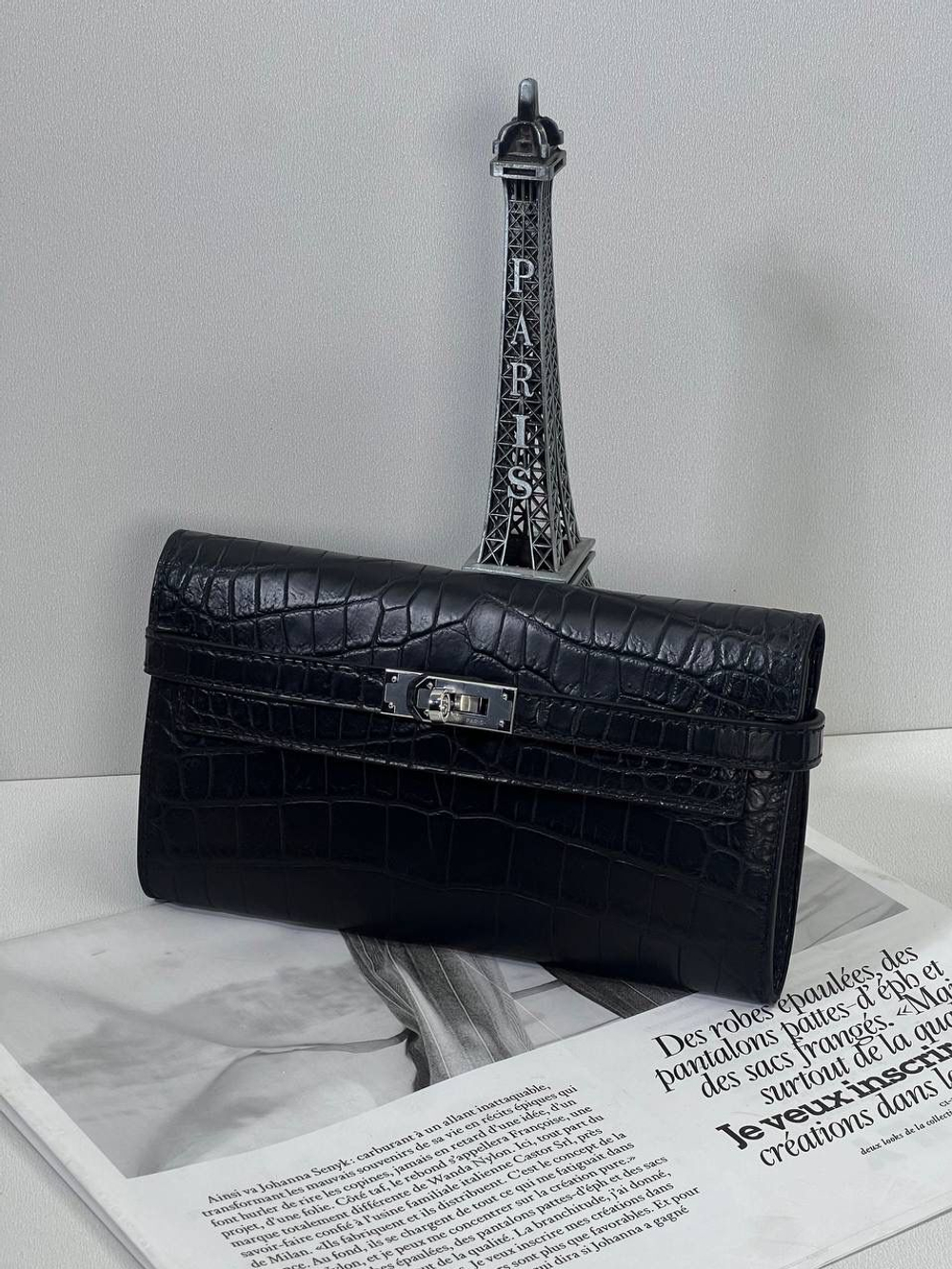 Клатч Hermes из кожи крокодила