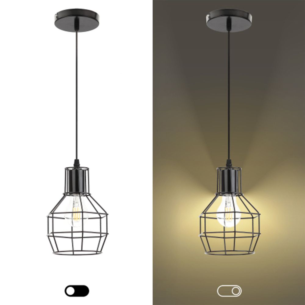 Светильник подвесной ЭРА PL11 BK под лампу E27 высота плафона 220мм подвеса 730мм черный