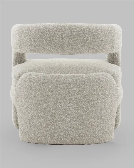 Лаунж-кресло Boon, серебристое букле