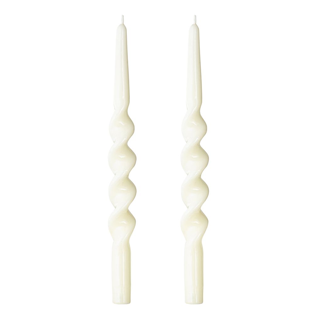 Набор из двух свечей кремового цвета из коллекции Essential, 35 см