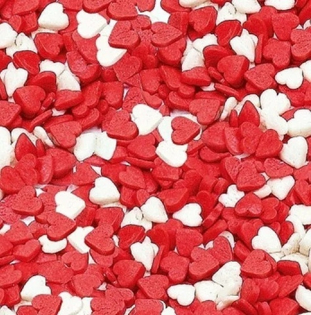 Посыпка "Сердечки красно-белые", 30 г