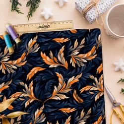 Ткань премиум флис фантазийные листья