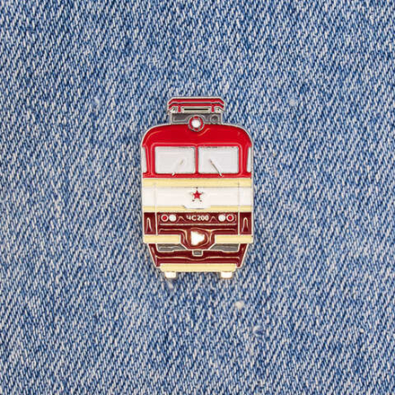 Значок электровоз ЧС200 музейный окрас