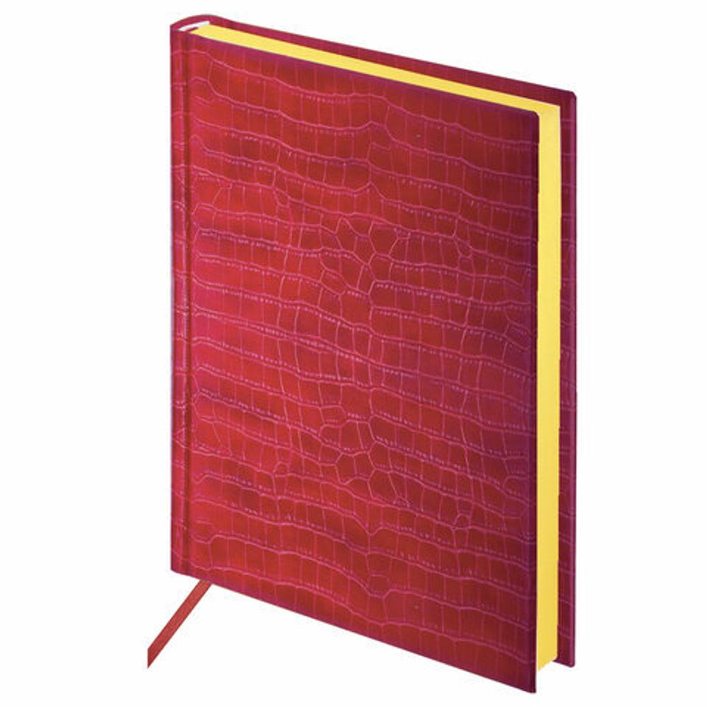 Ежедневник недатированный А5 138х213 мм BRAUBERG "Comodo" под кожу, 160 л., красный, 123840
