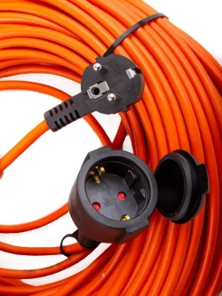 Удлинитель 30 метров силовой ПВС 3х1,5 в бухте 1 розетка (с/з), уличный для электроинструмента, строительных и ремонтных работ