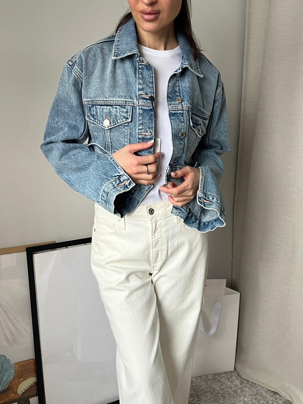 Новая джинсовая куртка Zara, S