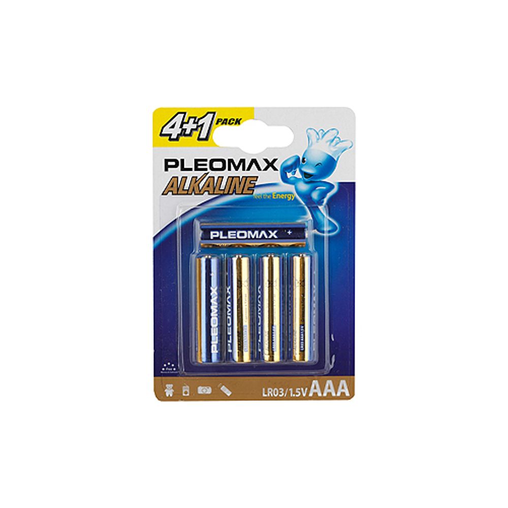 Батарейки Pleomax LR03-4+1BL Alkaline