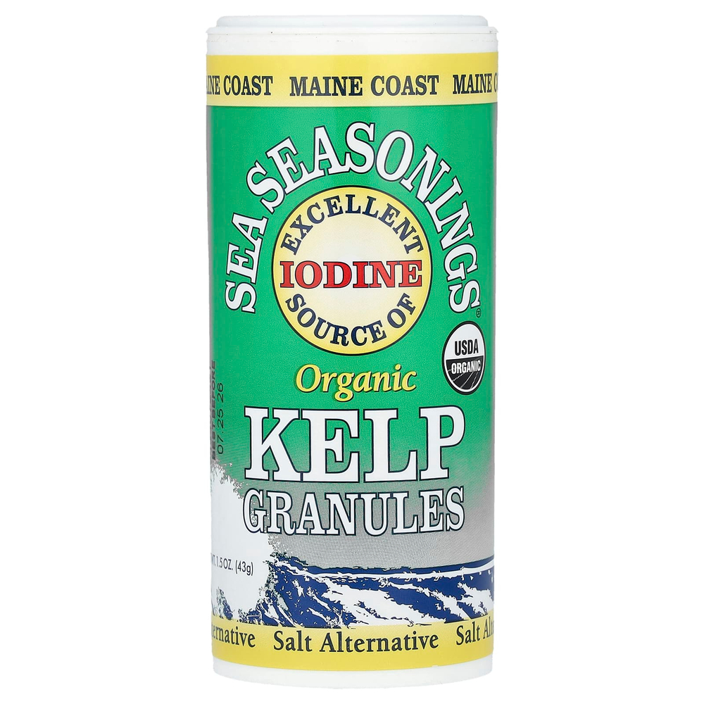 Maine Coast Sea Vegetables, Organic, морские приправы, морские водоросли в гранулах, 1,5 унции (43 г)
