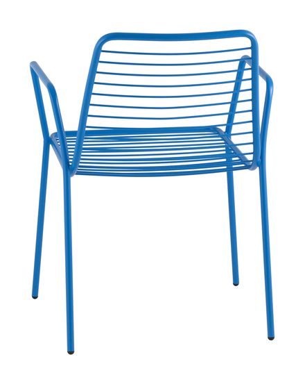 Стул с подлокотниками Дели металл голубой