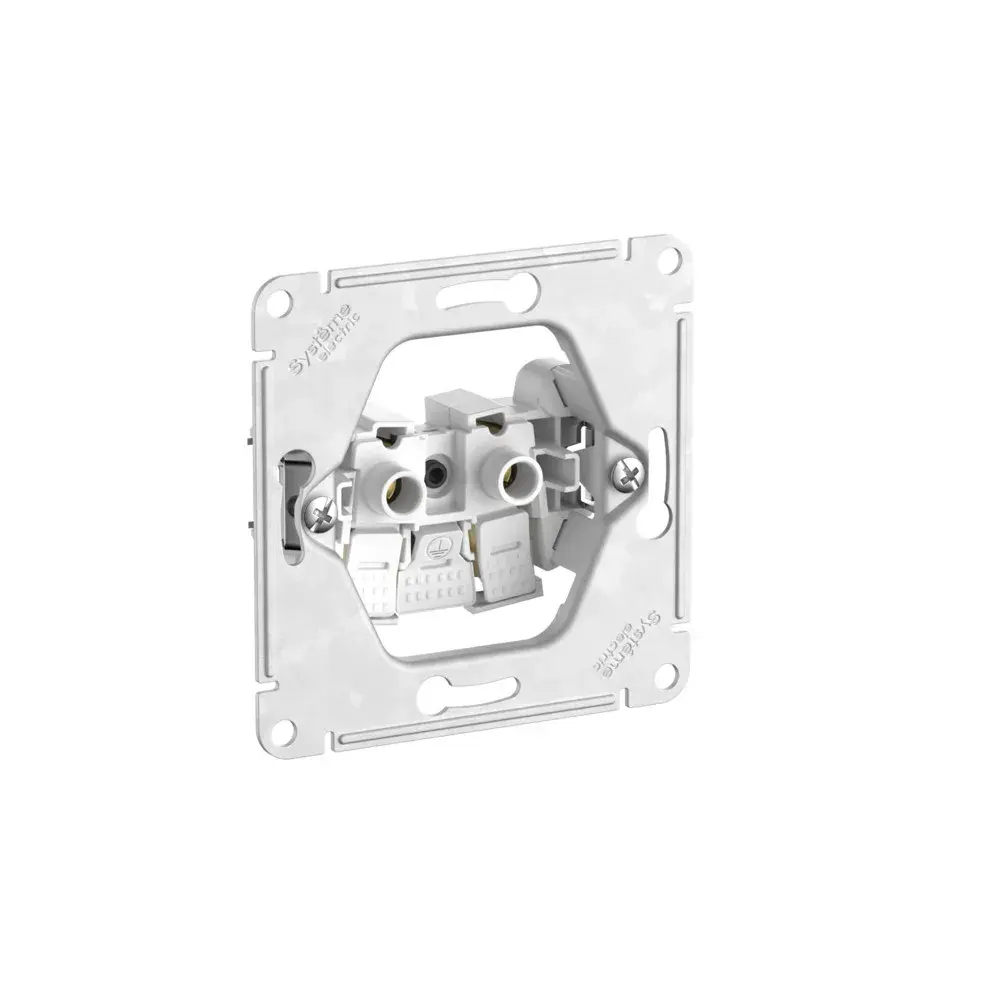 Atlas Design розетка без заземления со шторками, 16А, мех., быстрозажим. клем., Белый