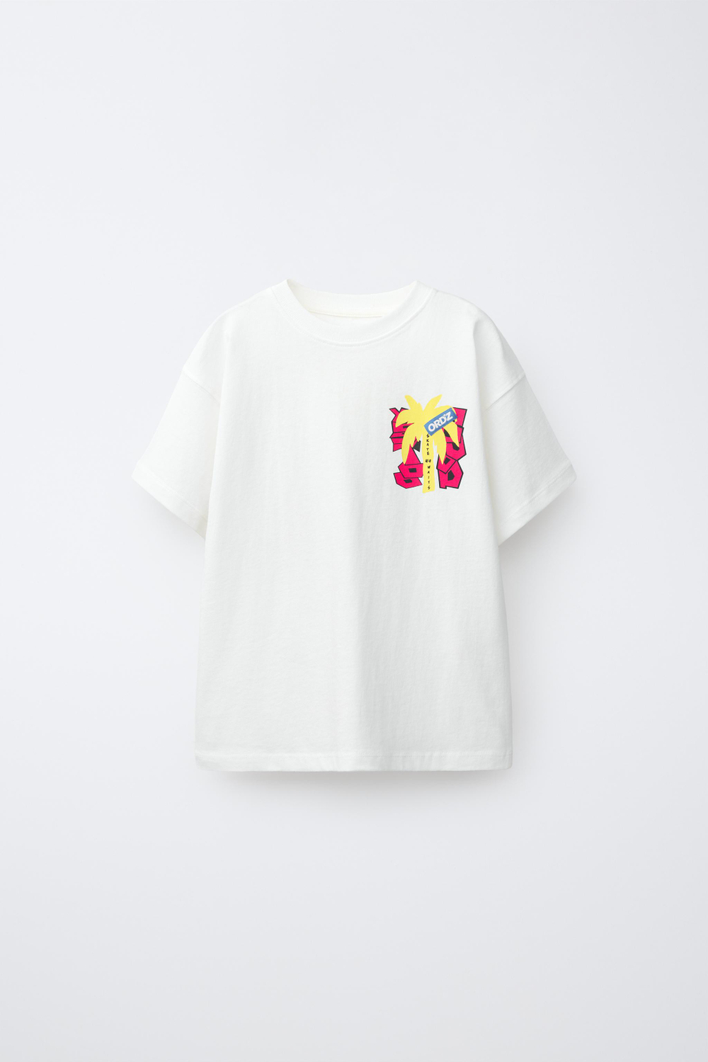 ZARA ФУТБОЛКА С ЛОГОТИПОМ, БЕЛЫЙ