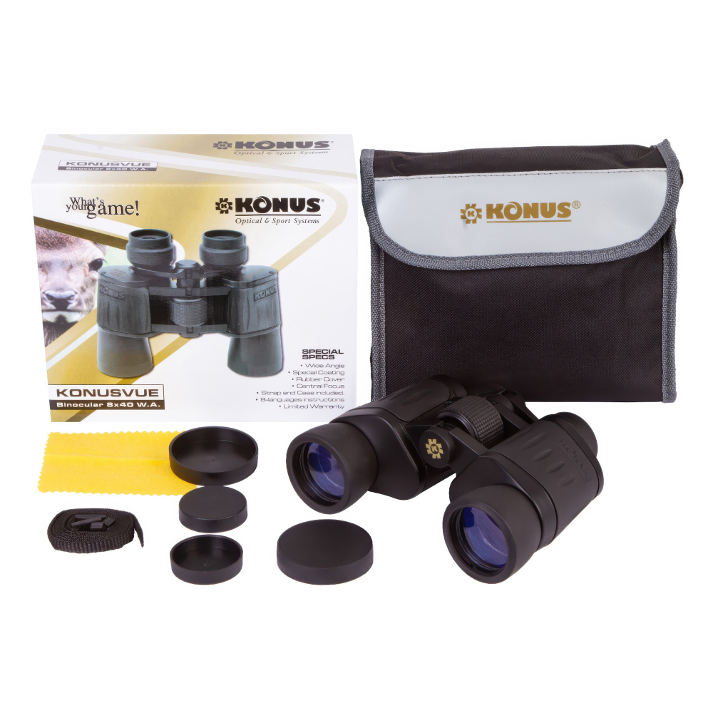 Бинокль Konus Konusvue 8x40 WA — комплект поставки