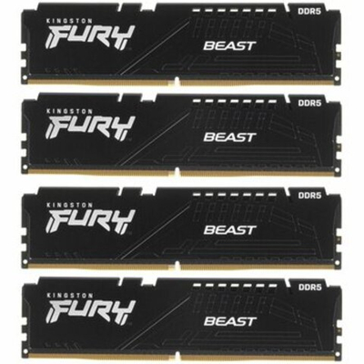 Оперативная память KINGSTON FURY Beast DDR5 128GB 5600MHz CL40 UDIMM KF556C40BBK4-128