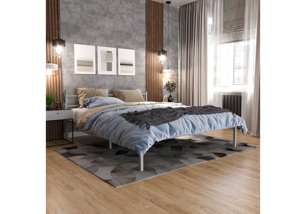 Двуспальная кровать Фади 160х200 серая