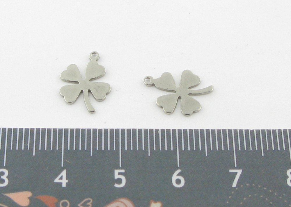 d429 Подвеска "Клевер" 13*9мм, нерж. сталь
