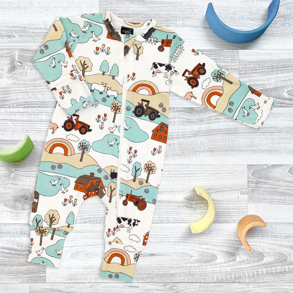 Комбинезон Mjolk Sleep and Play Ферма, на манжетах