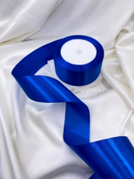 Лента атласная синяя 4 см