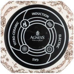 КАСТРЮЛЯ ЭМАЛИРОВАННАЯ AGNESS С КРЫШКОЙ, СЕРИЯ ROYAL GARDEN 2,8Л, ДИА.18СМ ПОДХОДИТ ДЛЯ ИНДУКЦИОН.ПЛ